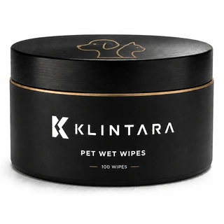 Toallitas húmedas para mascotas Klintara, tarro negro mate de 100 unidades
